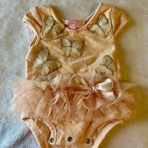 Baby girl blush onesie with tutu skirt